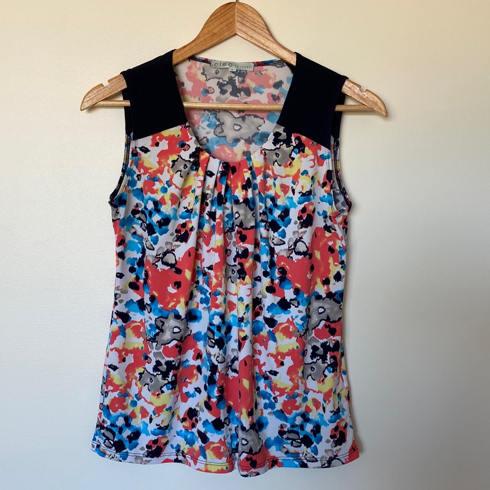 Cleo petites multi color sleeveless top Sz XS